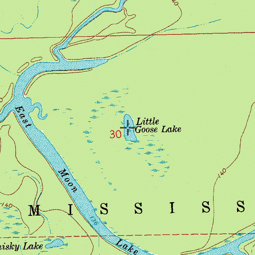 Topographic Map of Little Goose Lake, AR