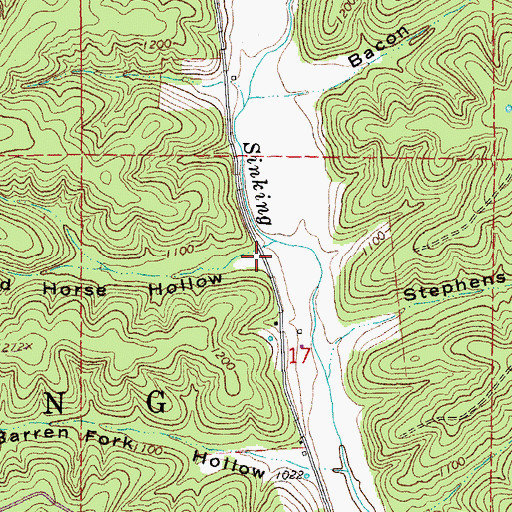 Topographic Map of Dead Horse Hollow, MO