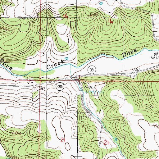 Topographic Map of Dean Hollow, MO