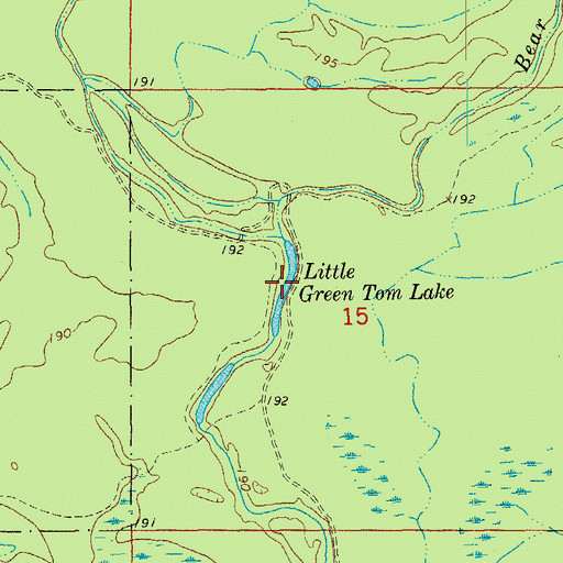 Topographic Map of Little Green Tom Lake, AR