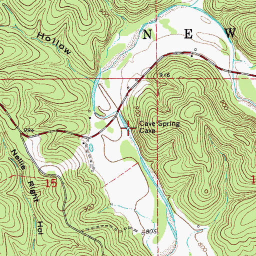 Topographic Map of Delmar Cemetery, MO