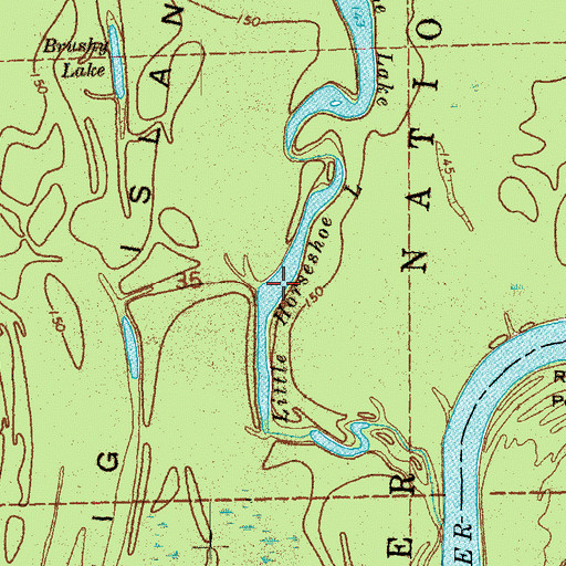 Topographic Map of Little Horseshoe Lake, AR