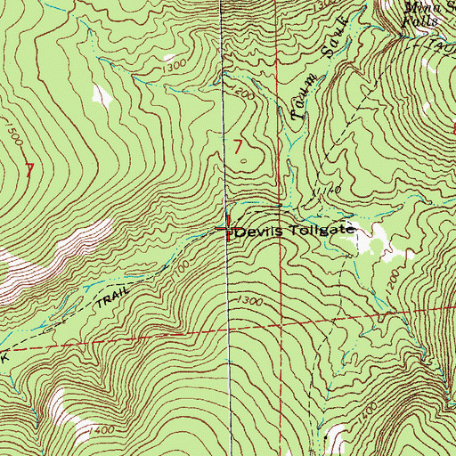 Topographic Map of Devils Tollgate, MO