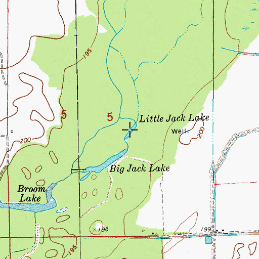 Topographic Map of Little Jack Lake, AR