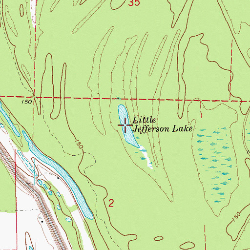 Topographic Map of Little Jefferson Lake, AR