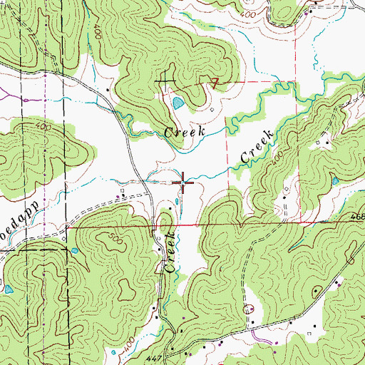 Topographic Map of Dobbs Creek, MO