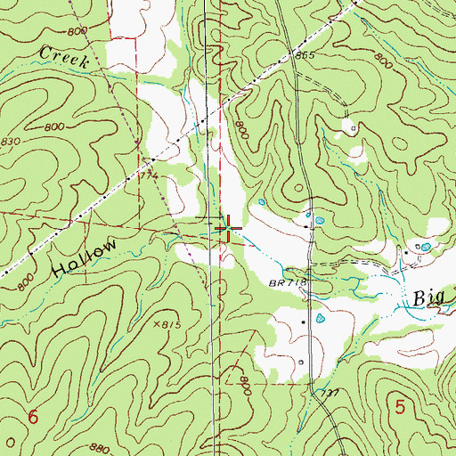 Topographic Map of Dog Hollow, MO
