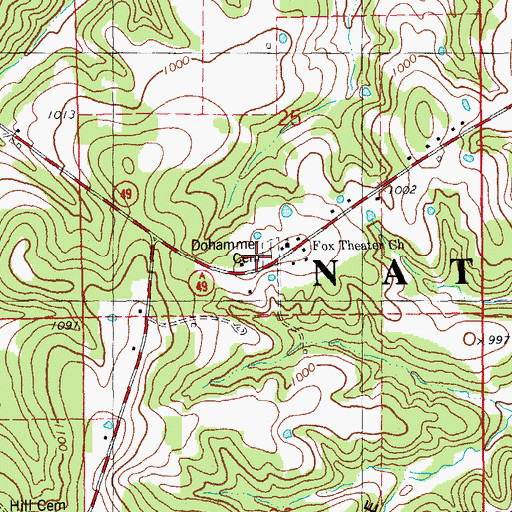 Topographic Map of Dohammer Cemetery, MO