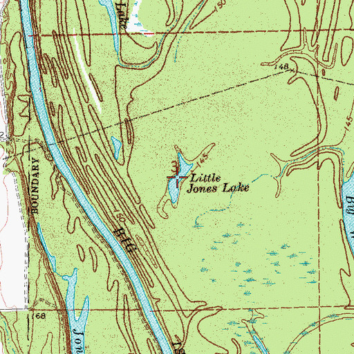 Topographic Map of Little Jones Lake, AR
