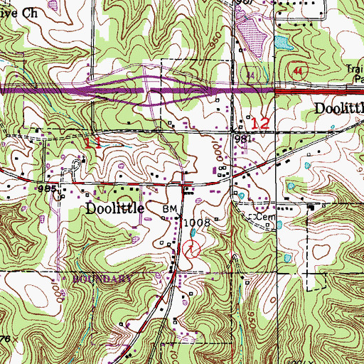 Topographic Map of Doolittle, MO