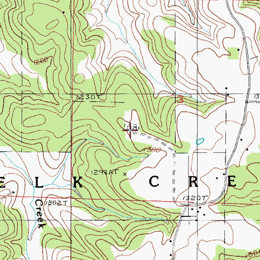 Topographic Map of Dorris Cemetery, MO