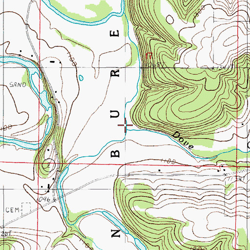 Topographic Map of Dove Creek, MO
