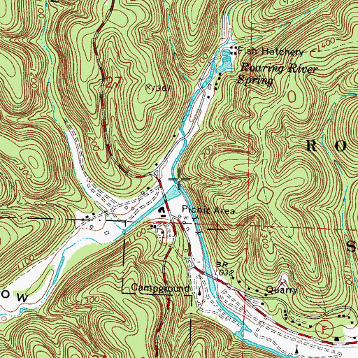 Topographic Map of Dry Hollow, MO