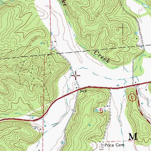 Topographic Map of Dry Valley, MO