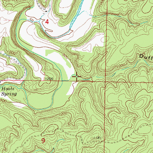 Topographic Map of Duffy Hollow, MO