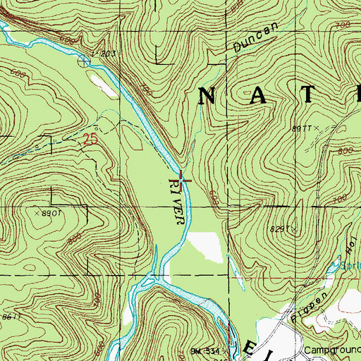 Topographic Map of Duncan Hollow, MO