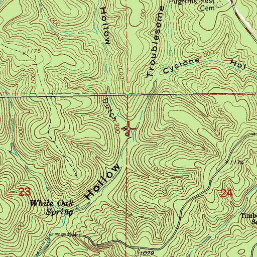 Topographic Map of Dutch Hollow, MO