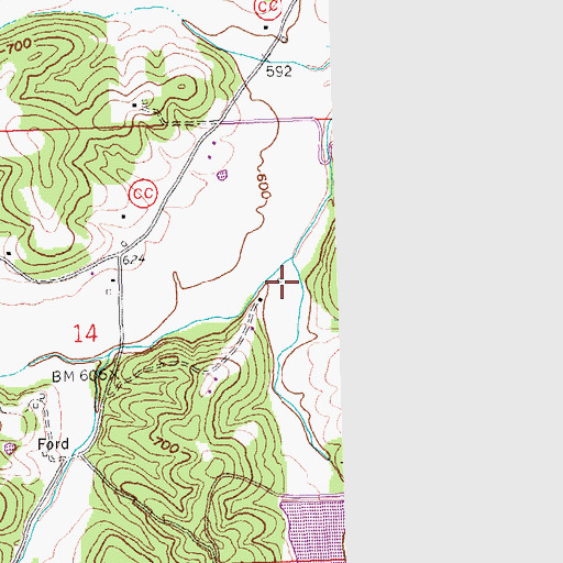 Topographic Map of Dutch Hollow, MO