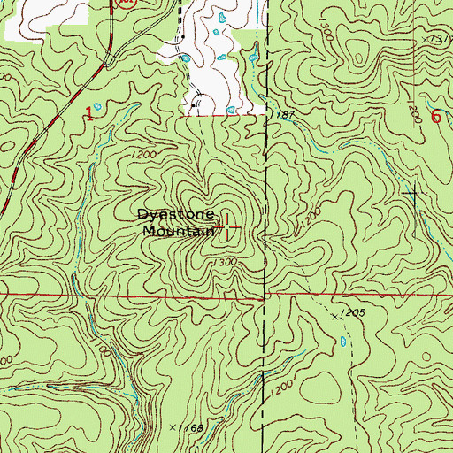 Topographic Map of Dyestone Mountain, MO