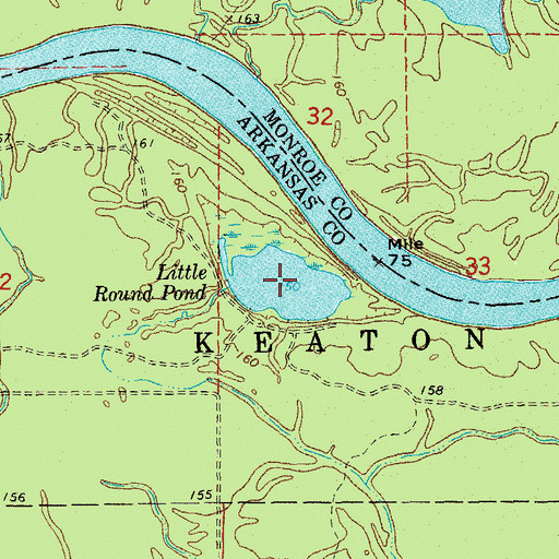 Topographic Map of Little Round Pond, AR