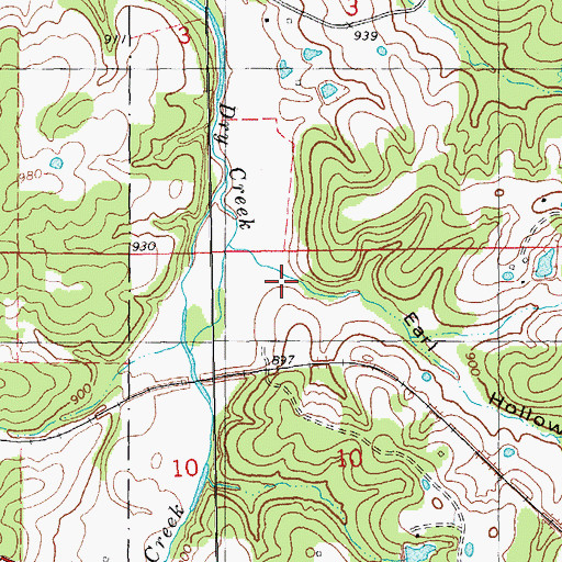 Topographic Map of Earl Hollow, MO