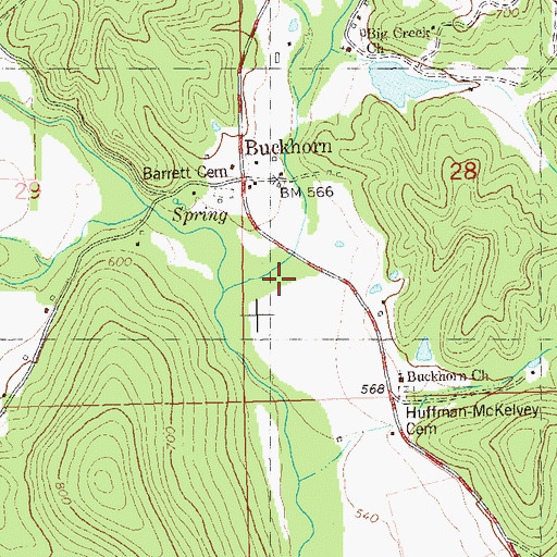 Topographic Map of East Fork Big Creek, MO