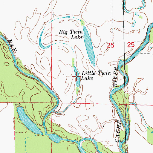 Topographic Map of Little Twin Lake, AR