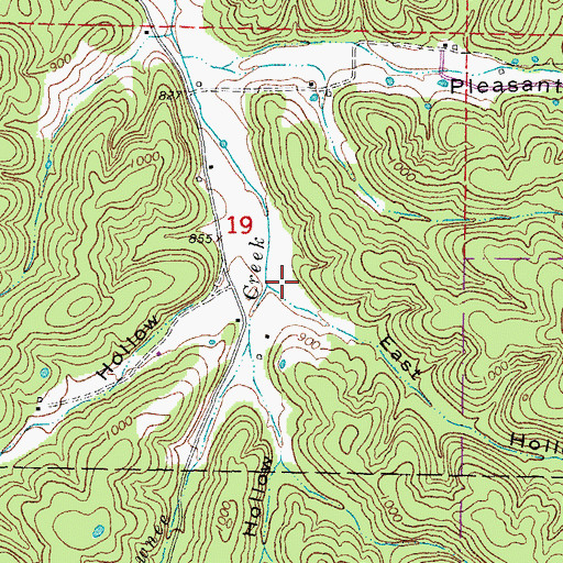 Topographic Map of East Hollow, MO