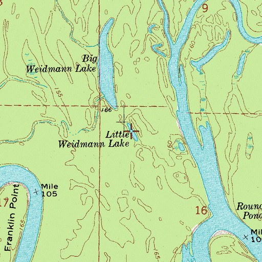 Topographic Map of Little Weidmann Lake, AR