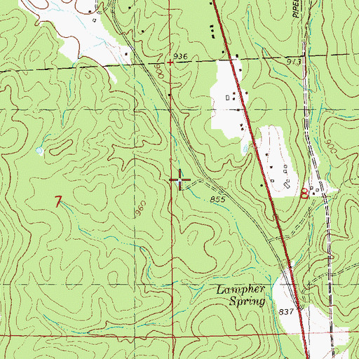 Topographic Map of Ebenezer School (historical), MO