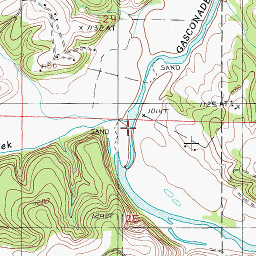 Topographic Map of Elk Creek, MO