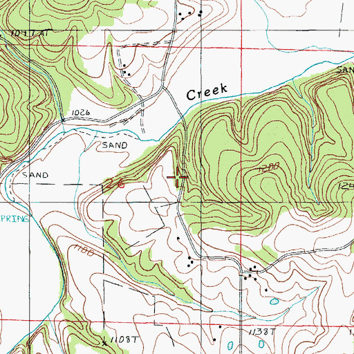 Topographic Map of Elk Creek School (historical), MO