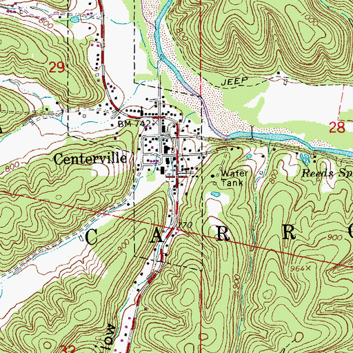 Topographic Map of Ellington Hollow, MO