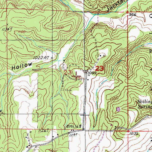 Topographic Map of Ellsworth School (historical), MO
