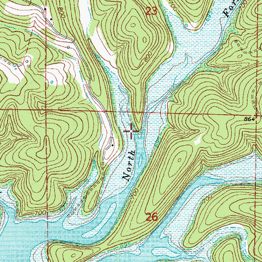 Topographic Map of Elm Hollow, MO