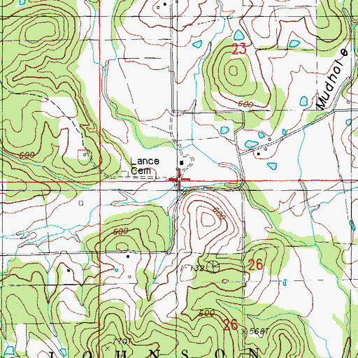Topographic Map of Elm Hollow, MO
