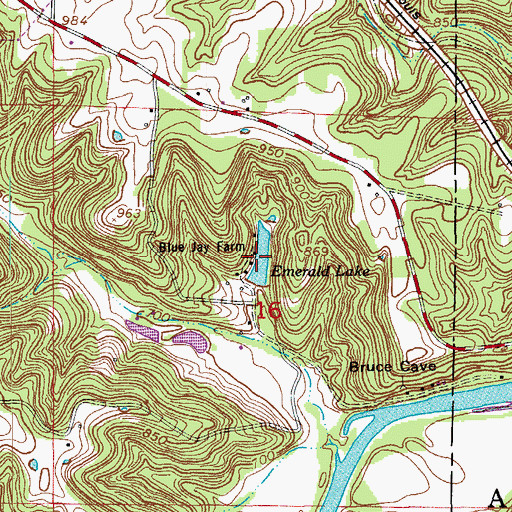 Topographic Map of Emerald Lake, MO