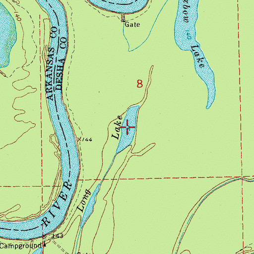 Topographic Map of Long Lake, AR