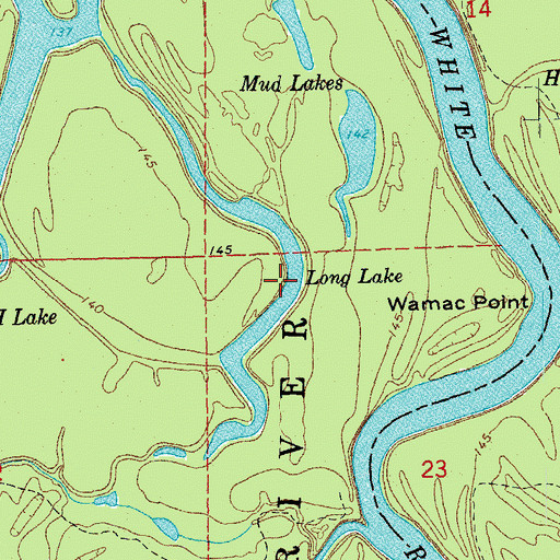 Topographic Map of Long Lake, AR