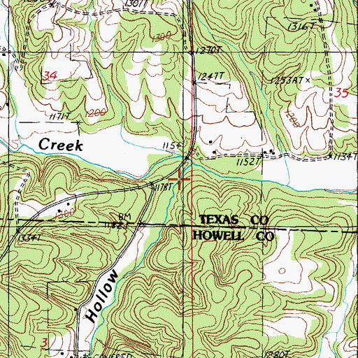 Topographic Map of Esling Hollow, MO