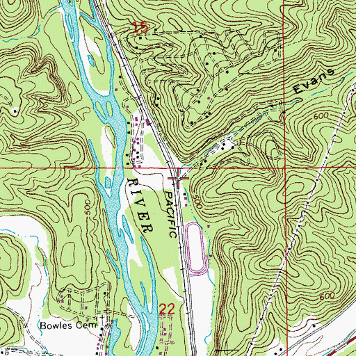 Topographic Map of Evans Hollow, MO