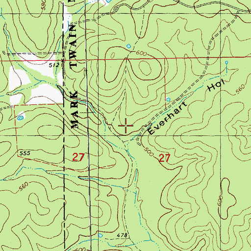 Topographic Map of Everhart Hollow, MO