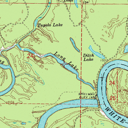 Topographic Map of Long Lake, AR