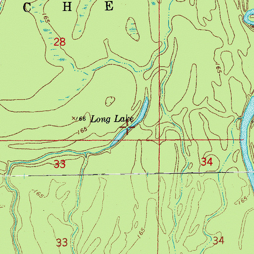 Topographic Map of Long Lake, AR