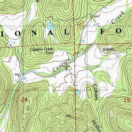 Topographic Map of Faro, MO