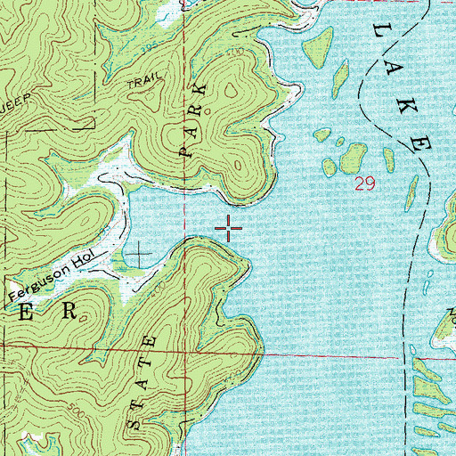 Topographic Map of Ferguson Hollow, MO