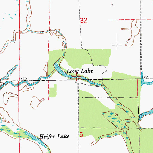 Topographic Map of Long Lake, AR