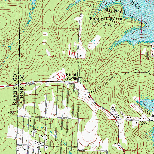 Topographic Map of Field Cemetery, MO