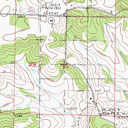 Topographic Map of Fincher School, MO