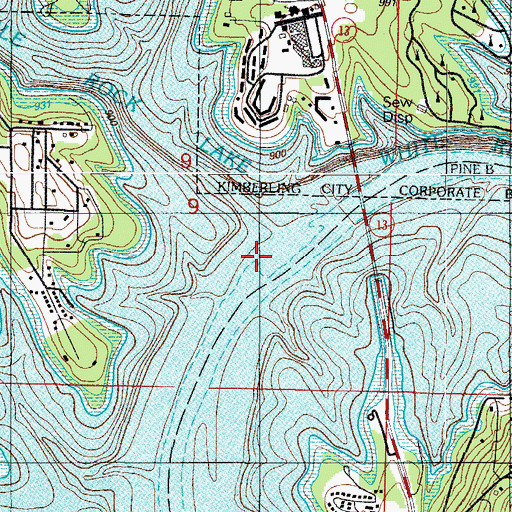 Topographic Map of Fisher Creek, MO